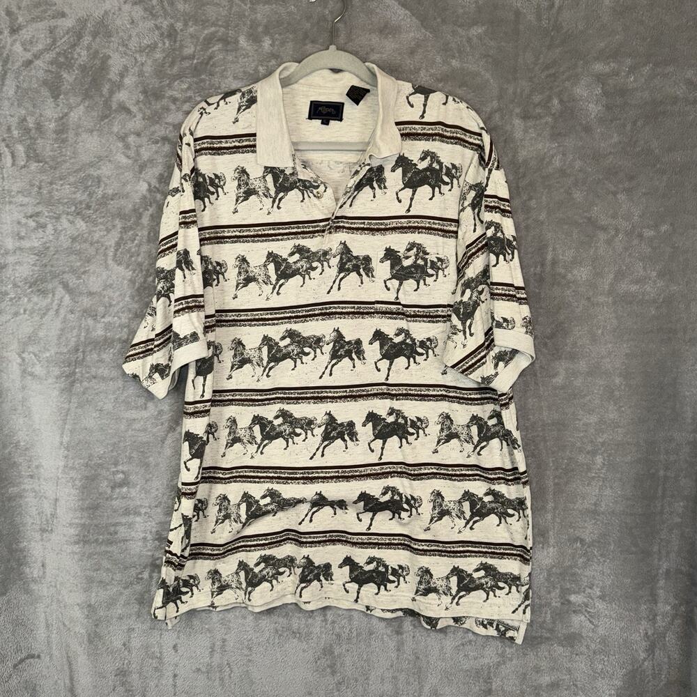 Vintage Roper Western Horse Polo Size XL 90s Rodeo Cowboy